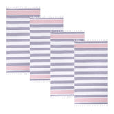 Coastal Resort Stripe Fouta 4 Piece Beach Towel with Tassels